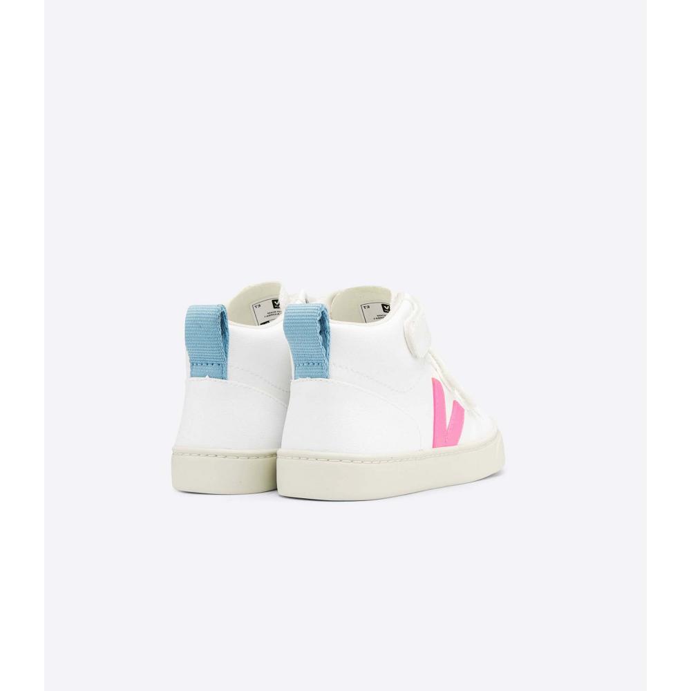 Veja V-10 MID CWL Kids' High Tops White/Blue/Pink | NZ 706OKI